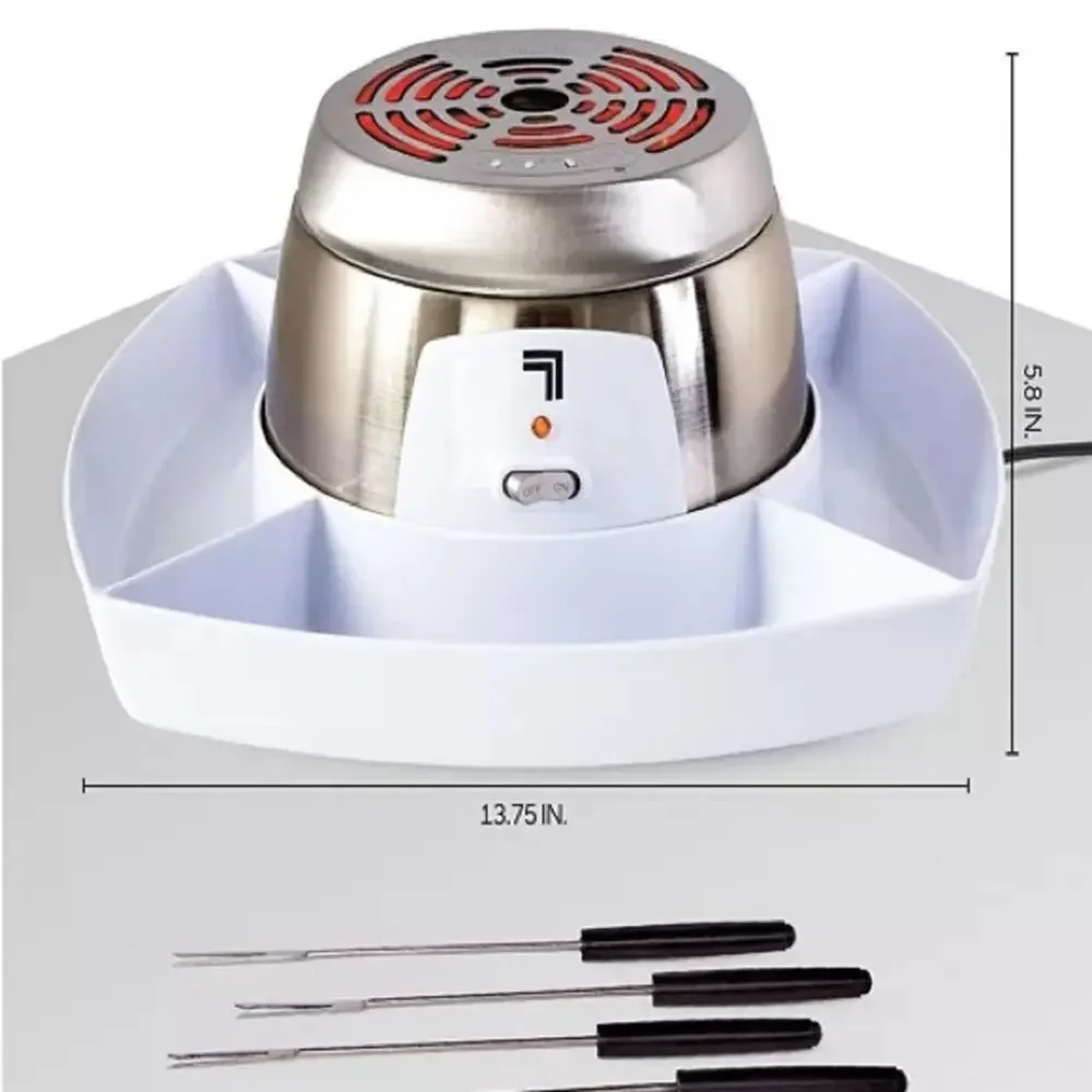 NEW SHARPER IMAGE White Silver Stainless Steel Electric Smores Maker Fondue Fork